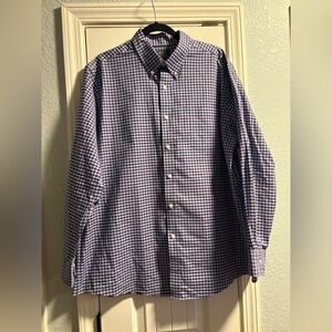 Members Mark Classic Red Blue Checkered Men's Shirt XL Oxford Shirt Stretch